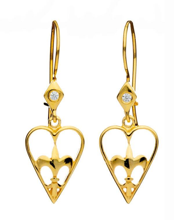 Gold-Plated Heart Earrings